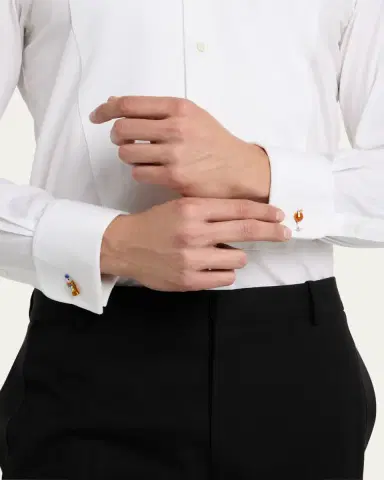 Jan Leslie Men's Spritz Cocktail Enamel Cufflinks | Thumbnail 2