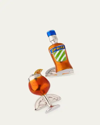 Jan Leslie Men's Spritz Cocktail Enamel Cufflinks | Thumbnail 3