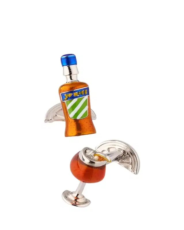 Jan Leslie Men's Spritz Cocktail Enamel Cufflinks