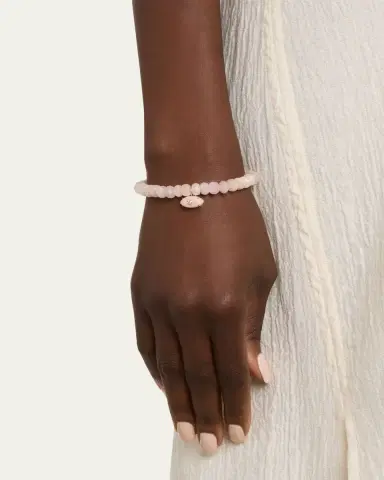 Sydney Evan 14K Gold Daisy on Pink Grapolite Beaded Bracelet | Thumbnail 2 Sydney Evan 14K Gold Daisy on Pink Grapolite Beaded Bracelet | Thumbnail 2