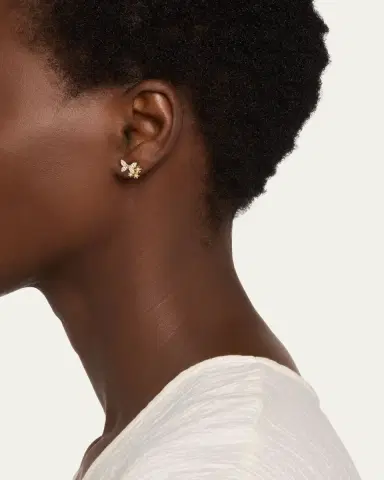 Sydney Evan 14K Butterfly Daisy Cluster Stud Earring, Single (Left) | Thumbnail 2 Sydney Evan 14K Butterfly Daisy Cluster Stud Earring, Single (Left) | Thumbnail 2