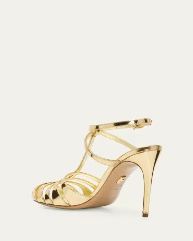 Ferragamo 95mm Lipa Metallic Leather Sandals | Thumbnail 4 Ferragamo 95mm Lipa Metallic Leather Sandals | Thumbnail 4