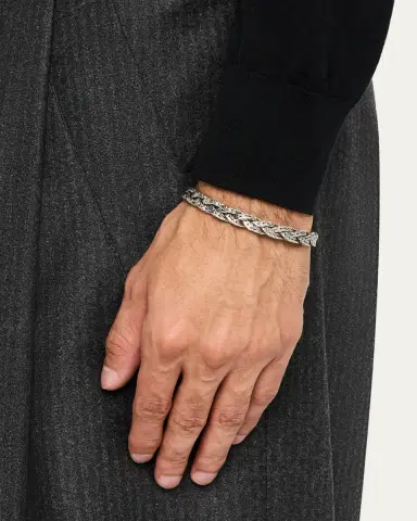 Jan Leslie Men's Braided Sterling Silver Bracelet | Thumbnail 2