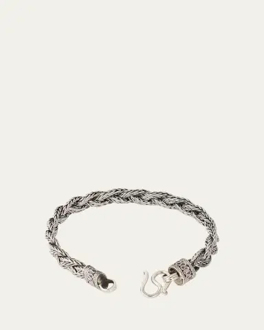 Jan Leslie Men's Braided Sterling Silver Bracelet | Thumbnail 4