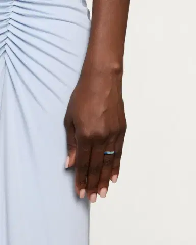 Jan Leslie Lapis, Blue MOP and Turquoise Dash Band Ring | Thumbnail 2