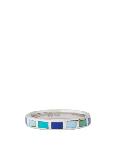 Jan Leslie Lapis, Blue MOP and Turquoise Dash Band Ring | Thumbnail 1