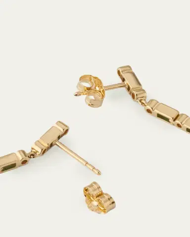 Sydney Evan 14K Turquoise Baguette and Round Diamond Drop Earrings | Thumbnail 4 Sydney Evan 14K Turquoise Baguette and Round Diamond Drop Earrings | Thumbnail 4