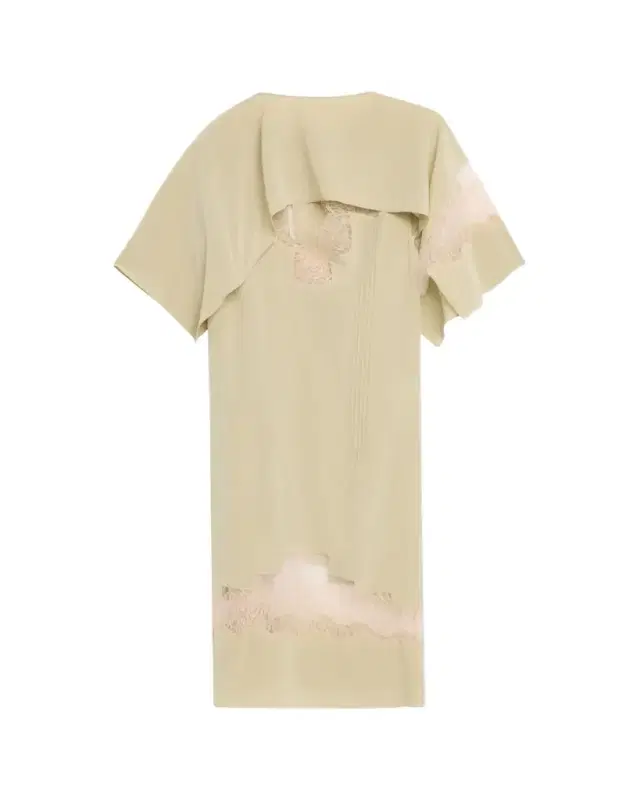 Lace-Inset Envers Silk Capelet Midi Dress