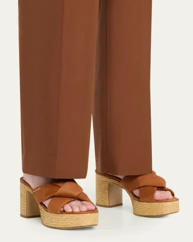Ferragamo 85mm Douglas Leather Espadrille Platform Sandals | Thumbnail 2