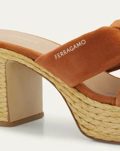 Ferragamo 85mm Douglas Leather Espadrille Platform Sandals | Thumbnail 5