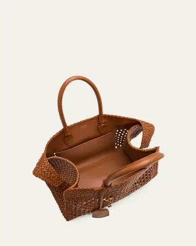 Ferragamo Hug Intrecciato Leather Medium Handbag | Thumbnail 4