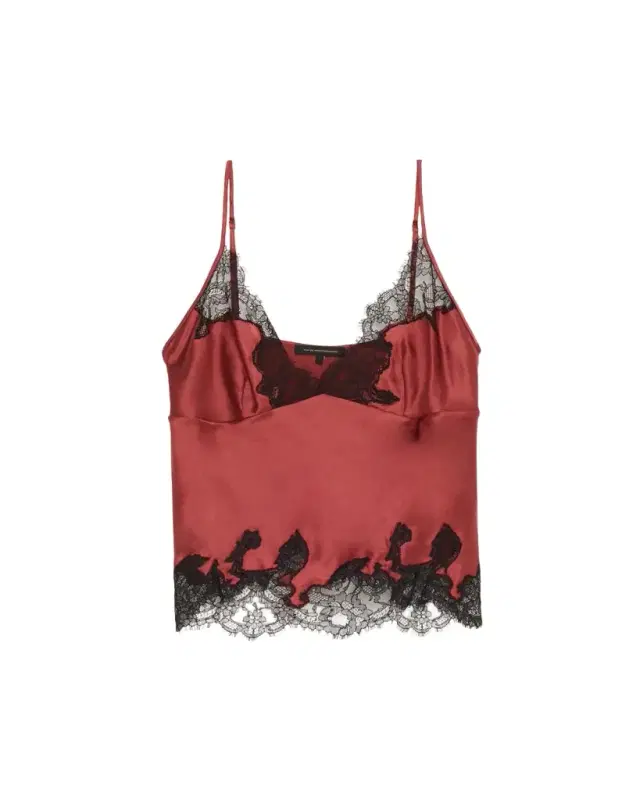 Giselle Lace-Trim Silk Cami