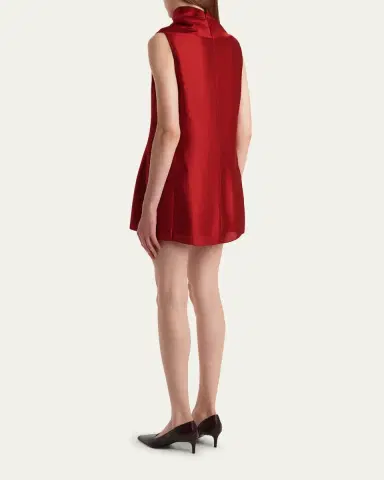 Khaite Daria Sleeveless Turtleneck Twill Mini Dress | Thumbnail 3