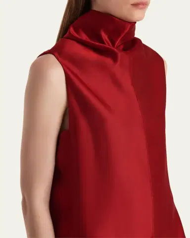 Khaite Daria Sleeveless Turtleneck Twill Mini Dress | Thumbnail 5