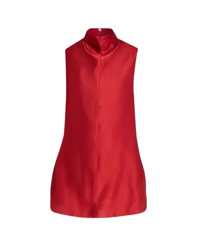 Khaite Daria Sleeveless Turtleneck Twill Mini Dress | Thumbnail 1