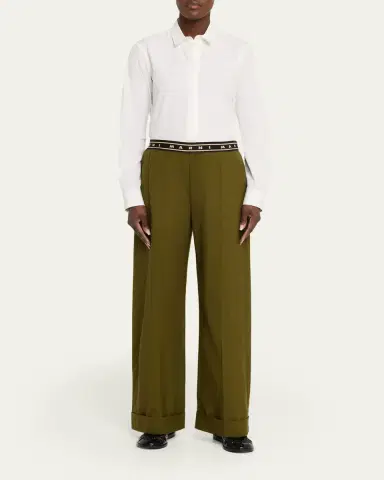 Marni Tropical Wool Logo Band Straight-Leg Trousers | Thumbnail 2 Marni Tropical Wool Logo Band Straight-Leg Trousers | Thumbnail 2