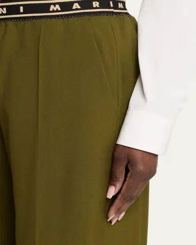 Marni Tropical Wool Logo Band Straight-Leg Trousers | Thumbnail 5 Marni Tropical Wool Logo Band Straight-Leg Trousers | Thumbnail 5