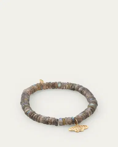 Sydney Evan 14K Diamond Celestial Moth Charm on Labradorite Stretch Bracelet | Thumbnail 4 Sydney Evan 14K Diamond Celestial Moth Charm on Labradorite Stretch Bracelet | Thumbnail 4