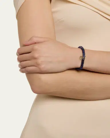 Sydney Evan 14K Diamond Cosmos Charm on Sapphire Stretch Bracelet | Thumbnail 2 Sydney Evan 14K Diamond Cosmos Charm on Sapphire Stretch Bracelet | Thumbnail 2