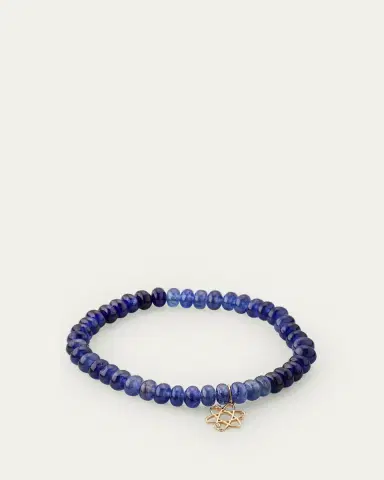 Sydney Evan 14K Diamond Cosmos Charm on Sapphire Stretch Bracelet | Thumbnail 4 Sydney Evan 14K Diamond Cosmos Charm on Sapphire Stretch Bracelet | Thumbnail 4