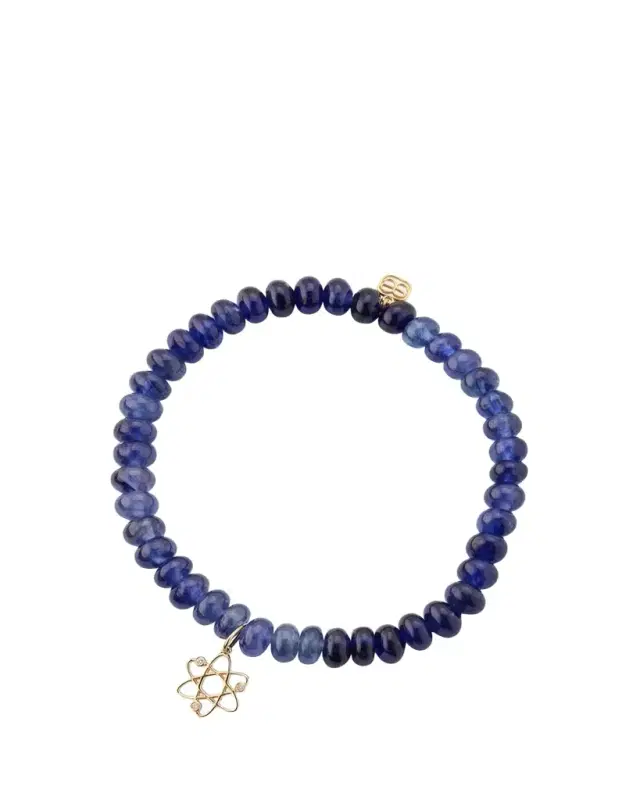 Sydney Evan 14K Diamond Cosmos Charm on Sapphire Stretch Bracelet