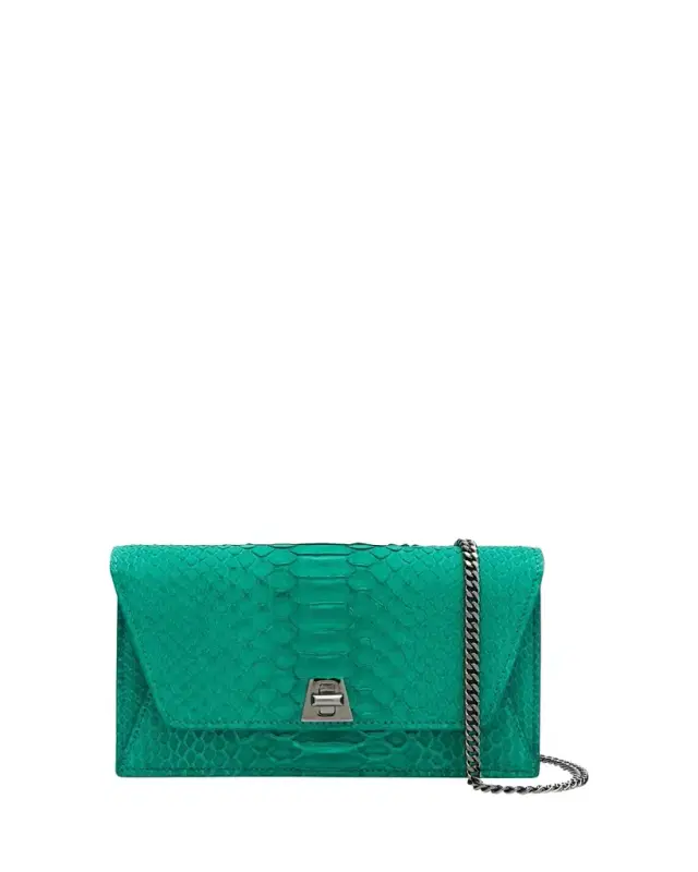 Anouk Snakeskin Suede Envelope Clutch Bag