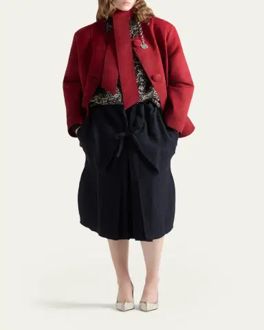 Prada Chevron Pleated Fit-And-Flare Skirt | Thumbnail 2
