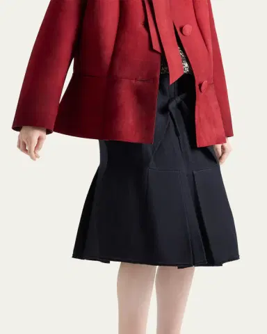 Prada Chevron Pleated Fit-And-Flare Skirt | Thumbnail 4