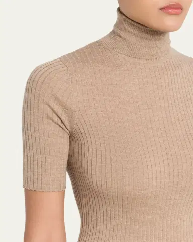 Sprwmn Rib-Knit Cashmere Turtleneck Top | Thumbnail 5