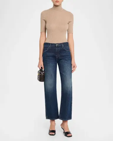 Sprwmn Rib-Knit Cashmere Turtleneck Top | Thumbnail 6