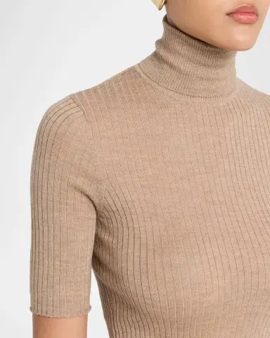 Sprwmn Rib-Knit Cashmere Turtleneck Top | Thumbnail 9