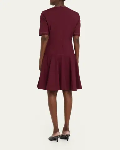 Marni Drop-Waist Wool Crepe Short-Sleeve Dress | Thumbnail 3 Marni Drop-Waist Wool Crepe Short-Sleeve Dress | Thumbnail 3