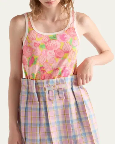 Prada Costina Floral-Print Tank Top | Thumbnail 4 Prada Costina Floral-Print Tank Top | Thumbnail 4
