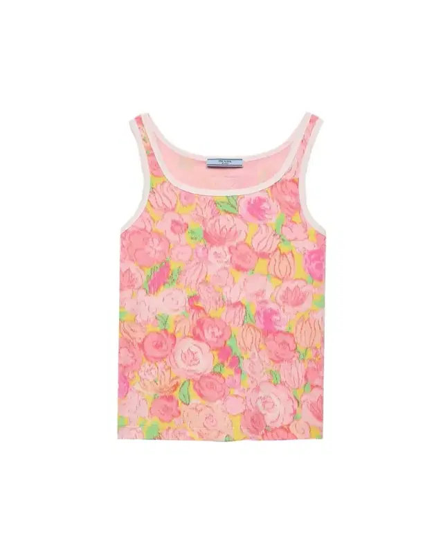 Prada Costina Floral-Print Tank Top