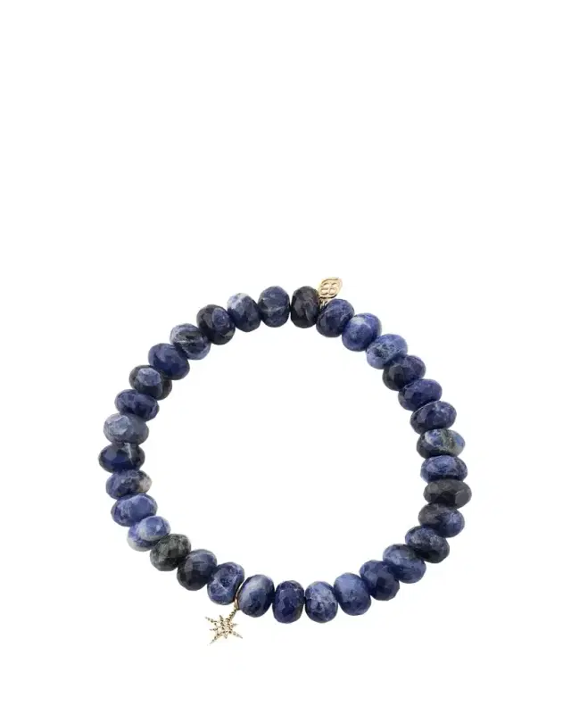 Sydney Evan 14K Diamond Pave Starburst on Sodalite Stretch Bracelet