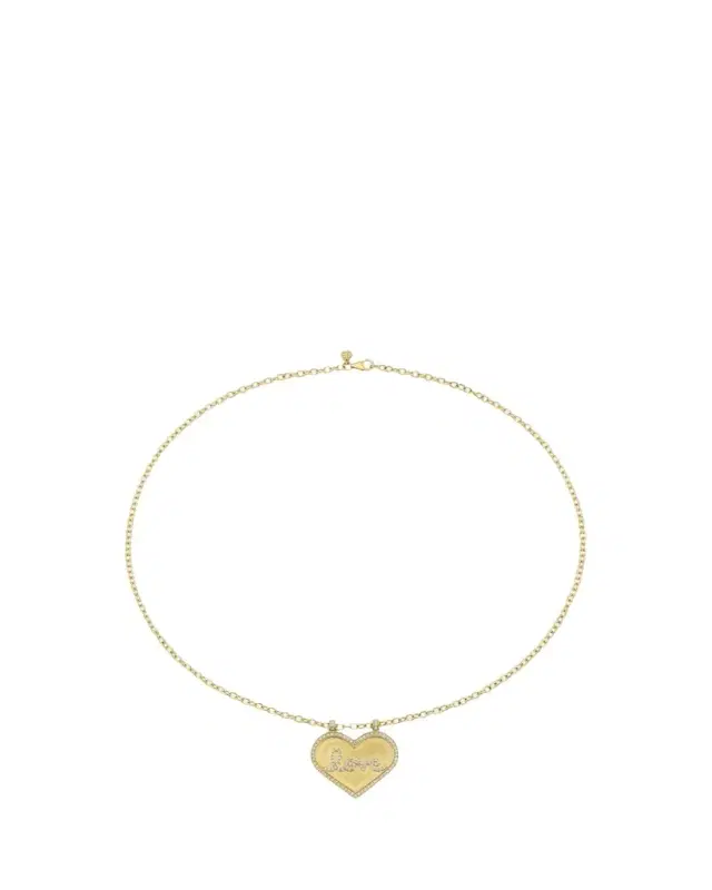 Sydney Evan 14K Diamond Love Script Heart Necklace