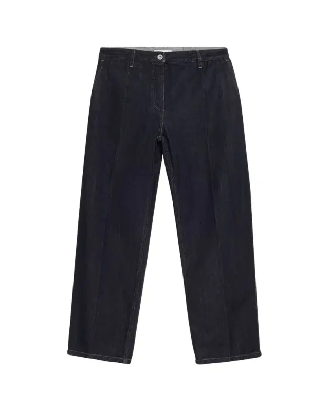 Creased Straight-Leg Denim Trousers