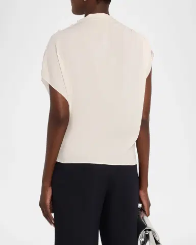 TWP Wish You Would Draped Silk Georgette Blouse | Thumbnail 2 TWP Wish You Would Draped Silk Georgette Blouse | Thumbnail 2
