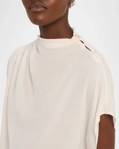 TWP Wish You Would Draped Silk Georgette Blouse | Thumbnail 4 TWP Wish You Would Draped Silk Georgette Blouse | Thumbnail 4