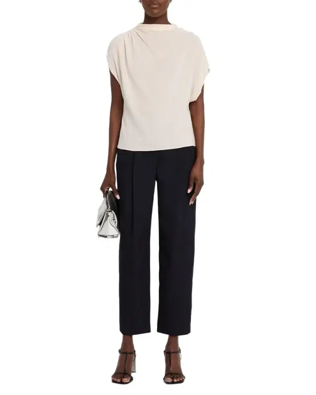 TWP Wish You Would Draped Silk Georgette Blouse