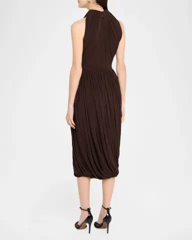 Alaïa Gathered Jersey Midi Dress | Thumbnail 11