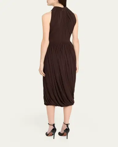 Alaïa Gathered Jersey Midi Dress | Thumbnail 3