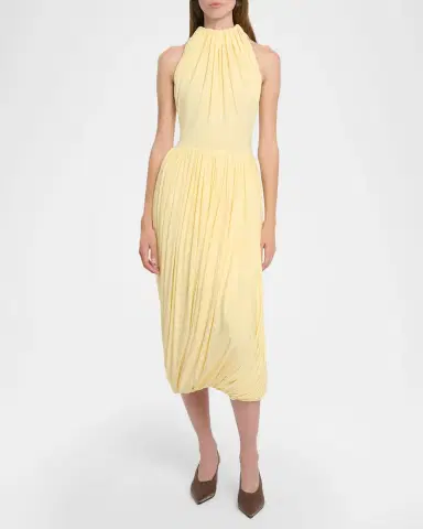 Alaïa Gathered Jersey Midi Dress | Thumbnail 6