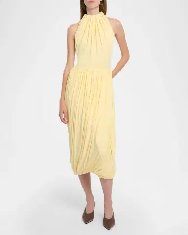 Alaïa Gathered Jersey Midi Dress | Thumbnail 8