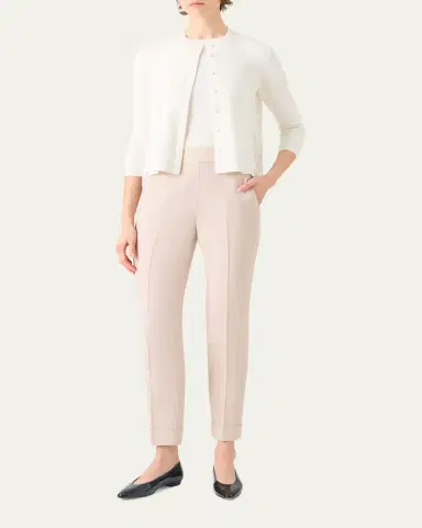 Akris Wave Guipure Silk Knit Crewneck Cardigan | Thumbnail 2 Akris Wave Guipure Silk Knit Crewneck Cardigan | Thumbnail 2