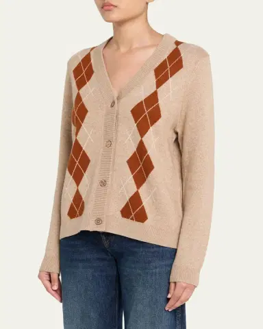 Kule Argyle V-Neck Cardigan | Thumbnail 4 Kule Argyle V-Neck Cardigan | Thumbnail 4