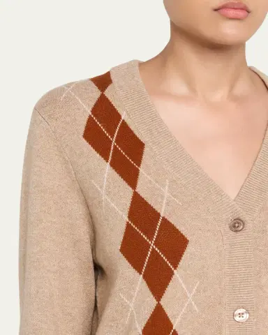 Kule Argyle V-Neck Cardigan | Thumbnail 5 Kule Argyle V-Neck Cardigan | Thumbnail 5