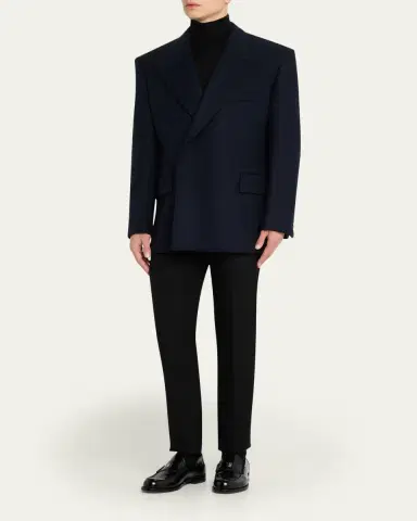 Givenchy Men's Deconstructed Wool Peak-Lapel Sport Jacket | Thumbnail 2 Givenchy Men's Deconstructed Wool Peak-Lapel Sport Jacket | Thumbnail 2