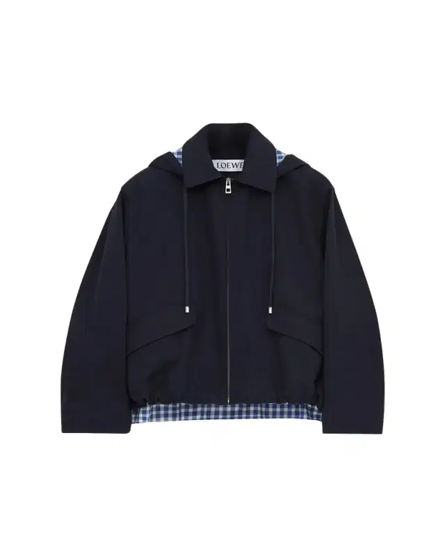 Water-Repellent Cotton Gabardine Hooded Parka Jacket