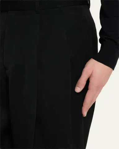 Givenchy Men's Double-Pleat Grain de Poudre Wool Pants | Thumbnail 5